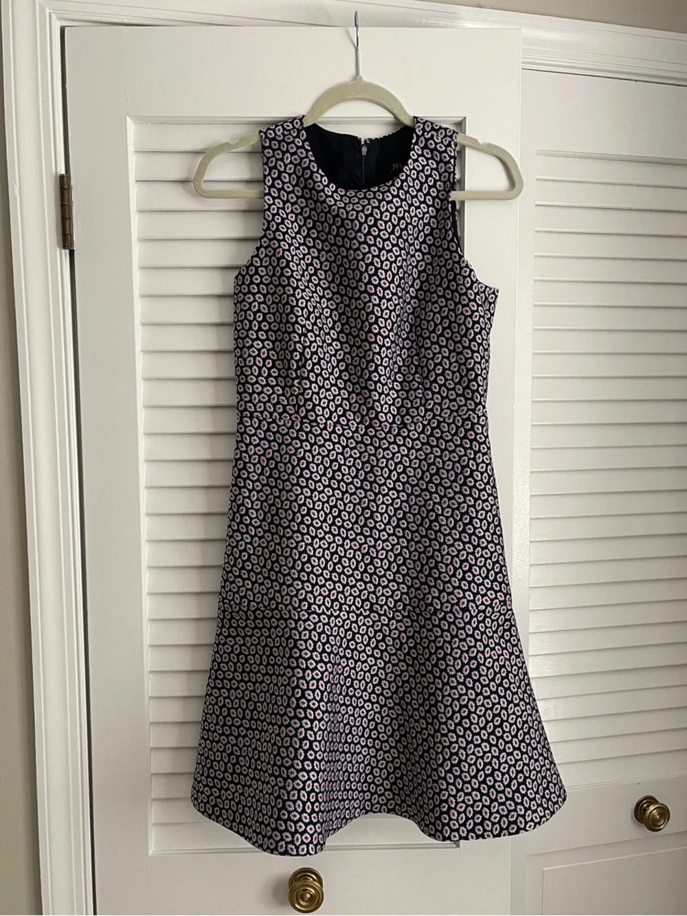 J. Crew Navy and White Sleeveless A-Line Mini Dress